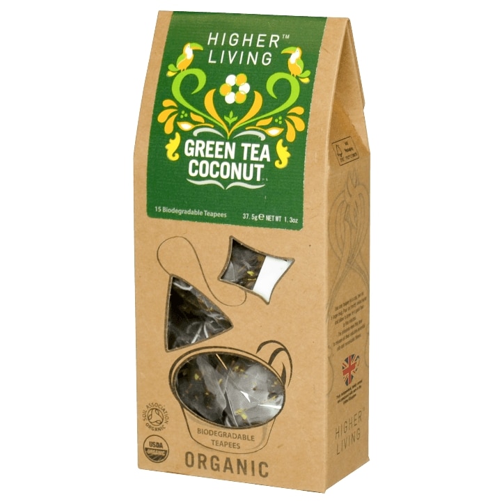 Higher Living Green Tea Coconut 15 Tea Bags image 1