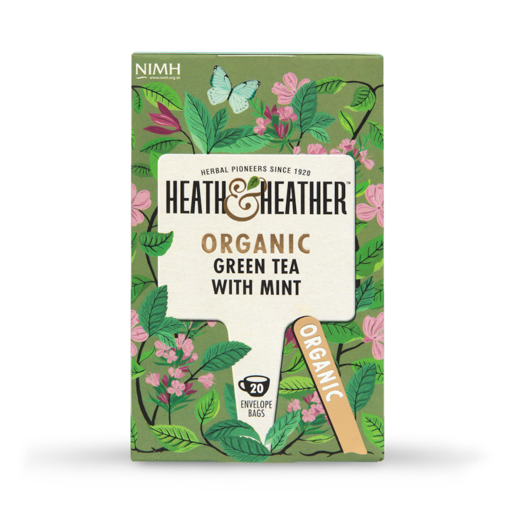 Heath & Heather Organic Green Tea & Mint 20 Tea Bags image 1