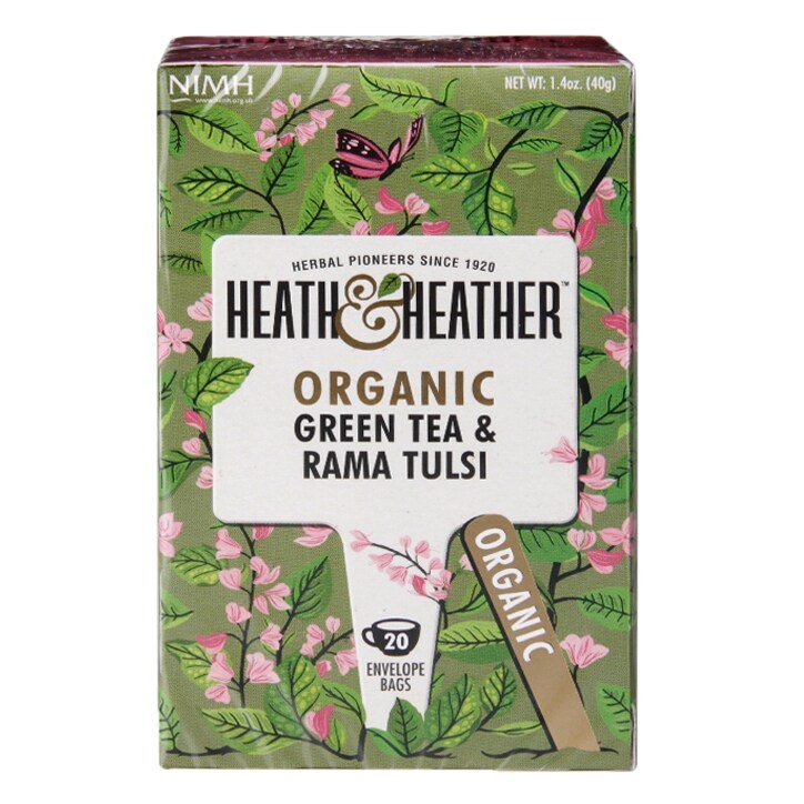 Heath & Heather Organic Green Tea & Tulsi 20 Tea Bags image 1