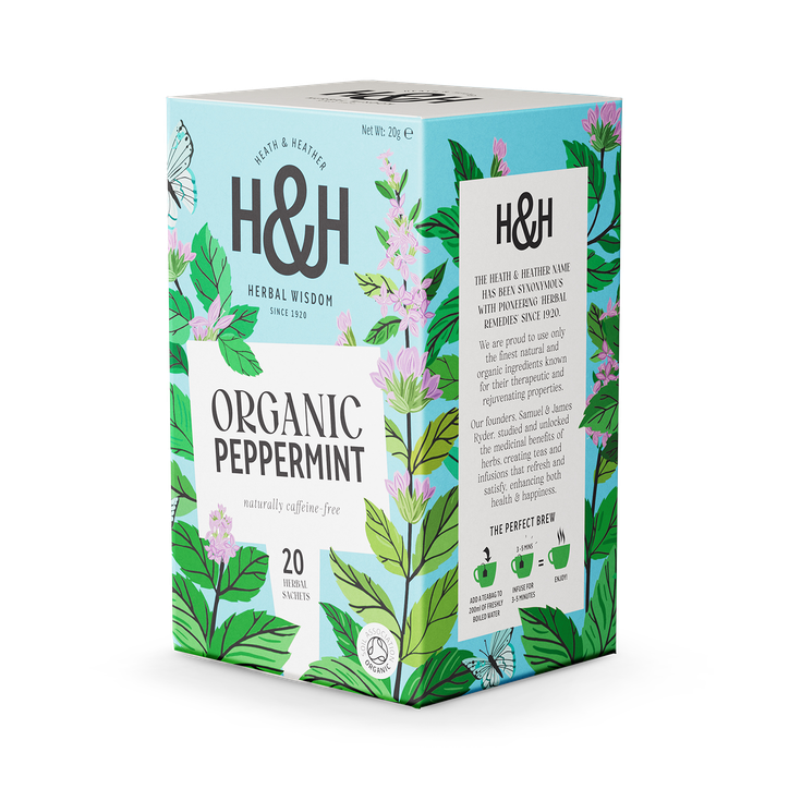 Heath & Heather Organic Peppermint Tea 20 Tea Bags image 1