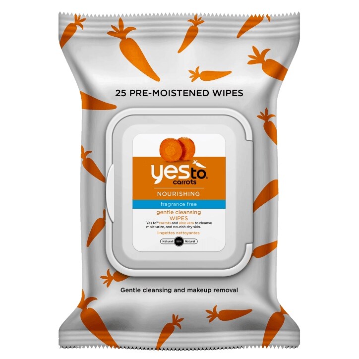 Yes To Carrots 25 Fragrance Free Cleansing Facial Wipes-1