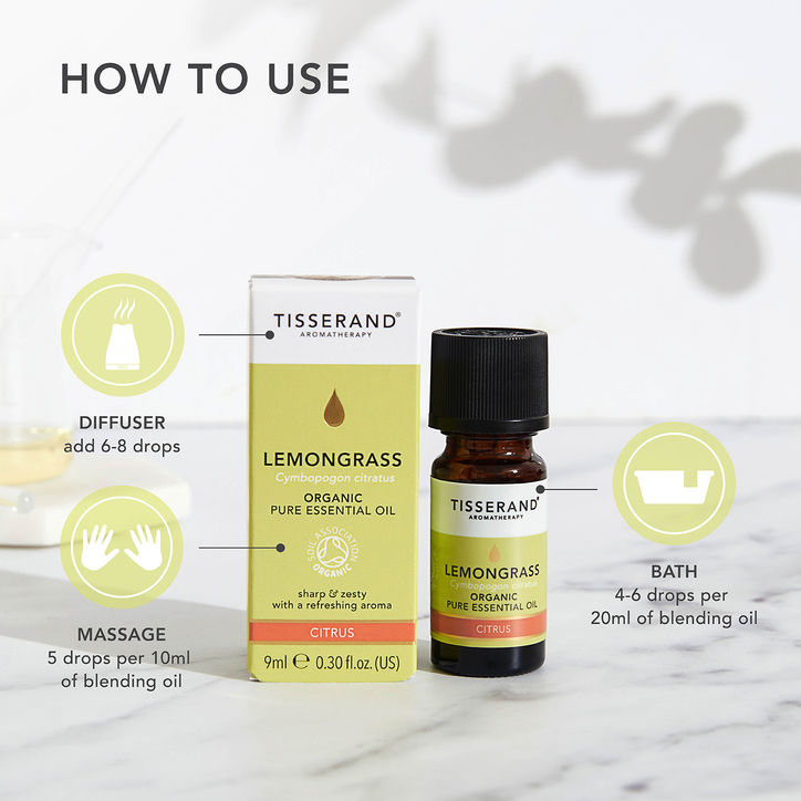Tisserand Lemongrass Organic Pure Essential Oil 9ml image 4
