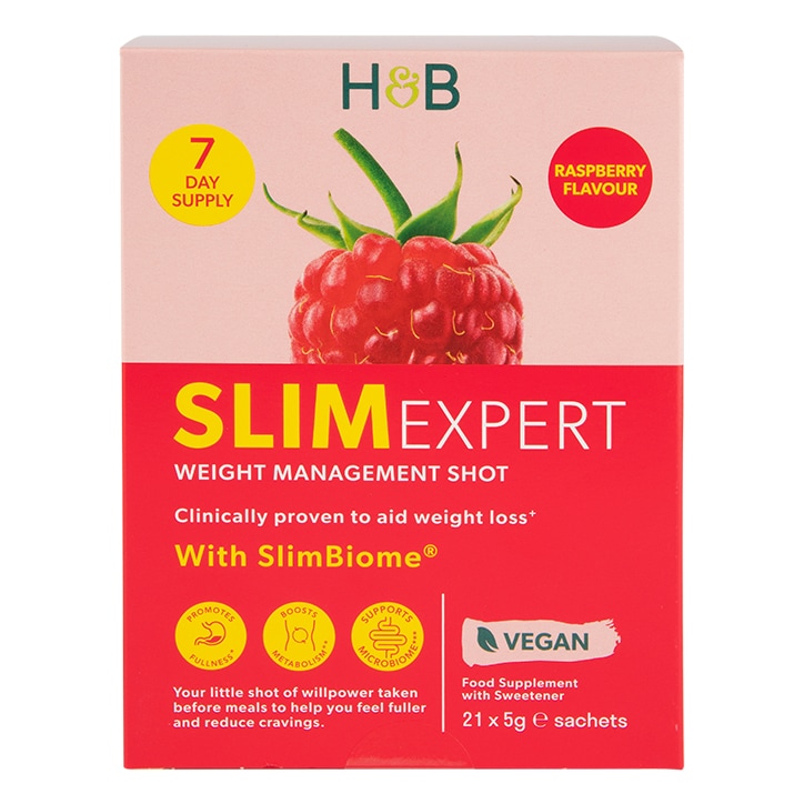 Holland & Barrett SlimExpert Shots Raspberry Flavour 21 Sachets