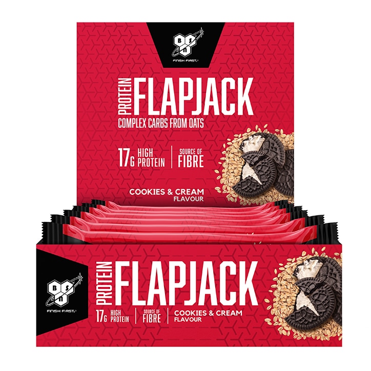 BSN Protein Flapjack Cookies & Cream 12 x 75g image 1