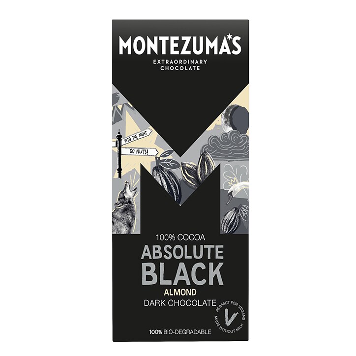 Montezuma's 100% Cocoa Absolute Black Almonds Bar 90g