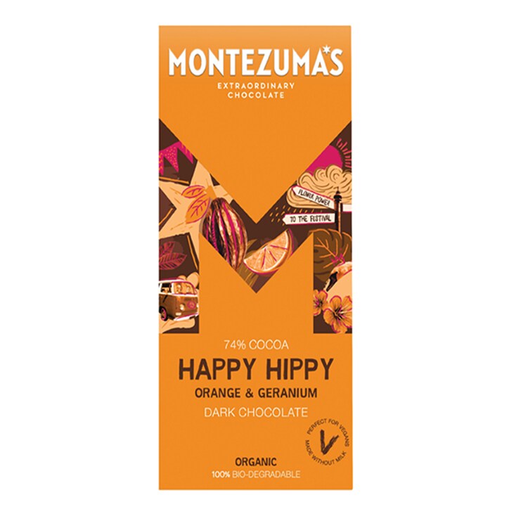 Montezuma's Happy Hippy Orange & Geranium Bar 90g