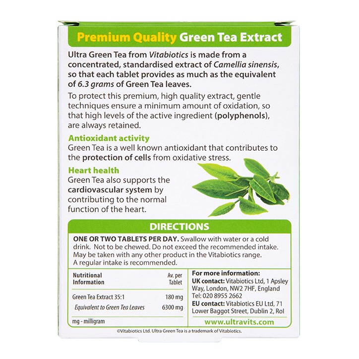Vitabiotics Ultra Green Tea 30 Tablets image 2
