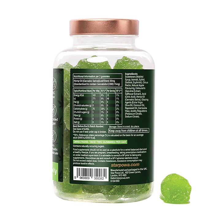 Starpowa CBD 15mg Apple Flavoured 60 Gummies image 3