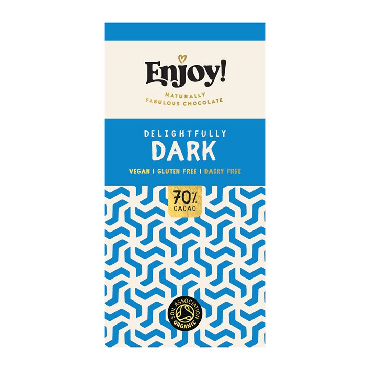 Enjoy Raw Choc Dark 70% Chocolate Bar 70g