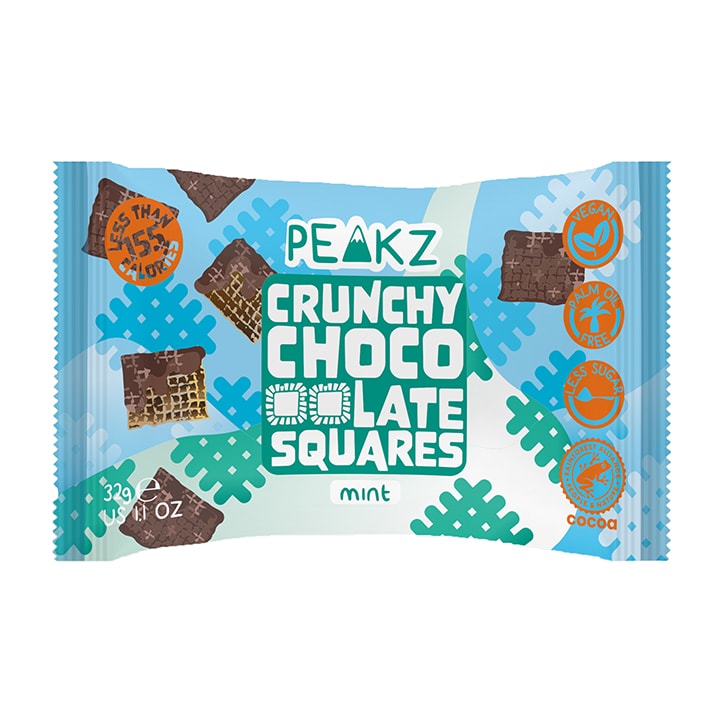 Peakz Crunchy Mint Chocolate Squares 32g