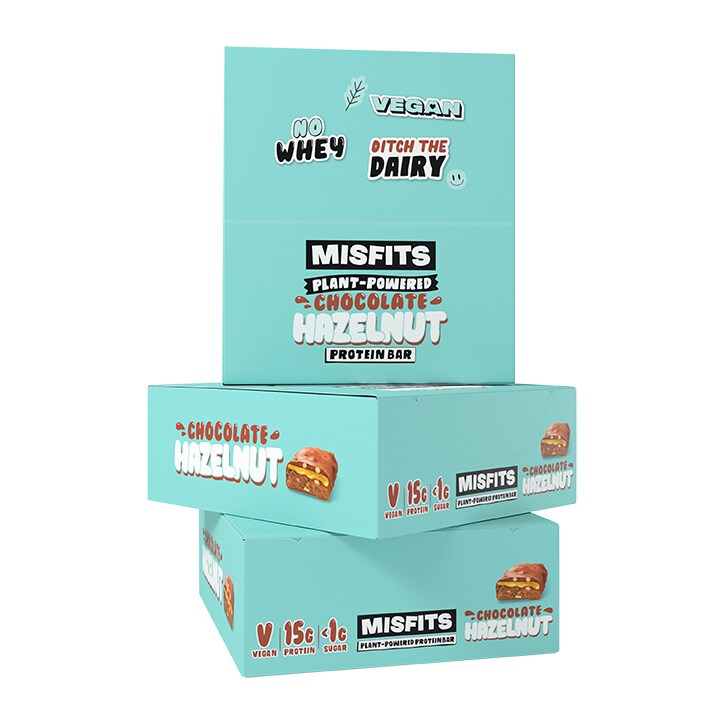 Misfits Chocolate Hazelnut Vegan Protein Bar 12 x 45g image 2
