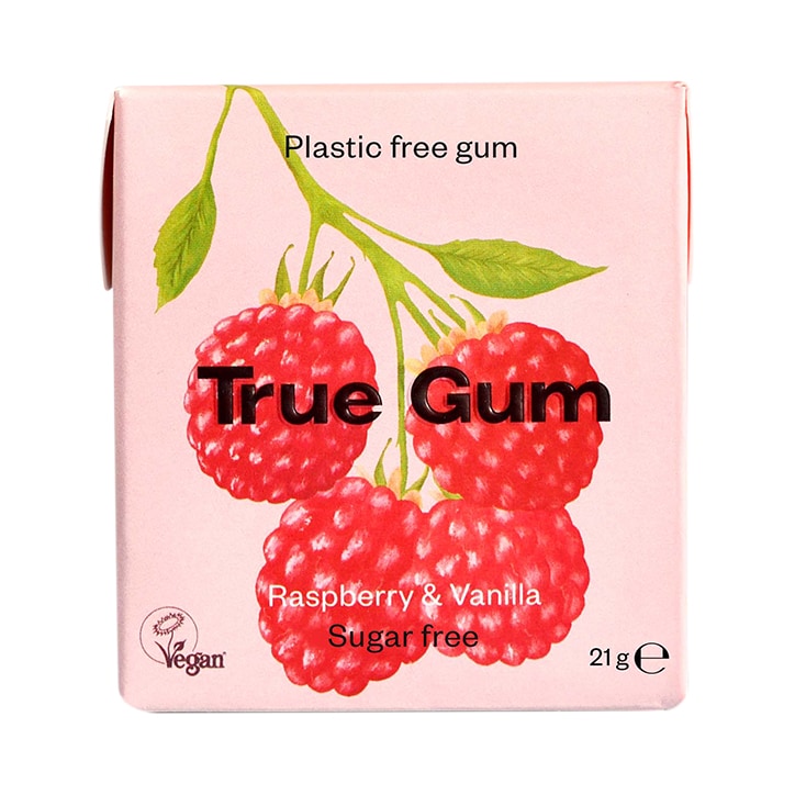 True Gum Raspberry & Vanilla Chewing Gum 21g-1