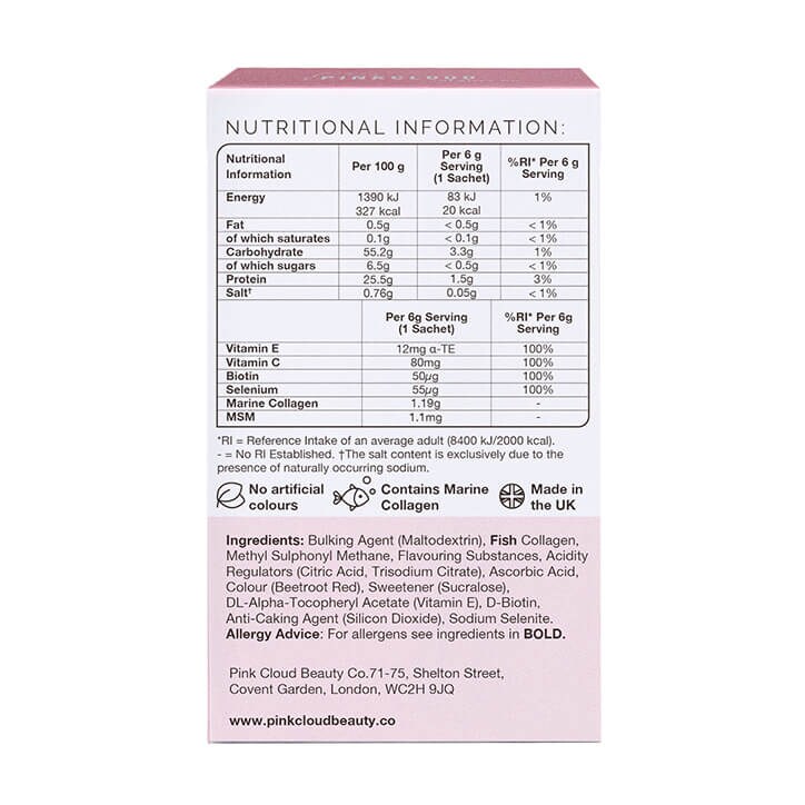 Pink Cloud Beauty Drinkable Vitamins Pink Lemonade Flavour 7 Sachets image 2