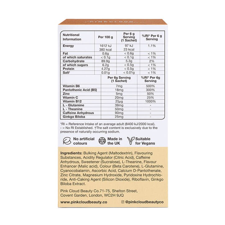 Pink Cloud Focus Drinkable Vitamins Orange & Pineapple 7 Sachets image 2