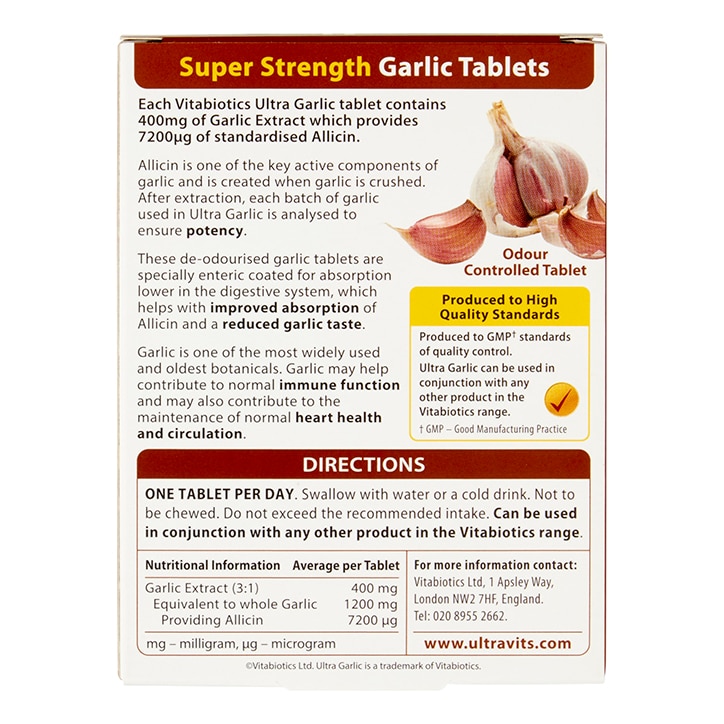 Vitabiotics Ultra Garlic 60 Tablets-2