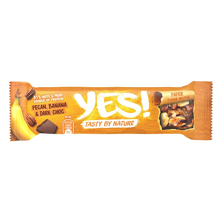 YES! Dark Chocolate, Banana & Pecan Fruit & Nut Snack Bar 35g