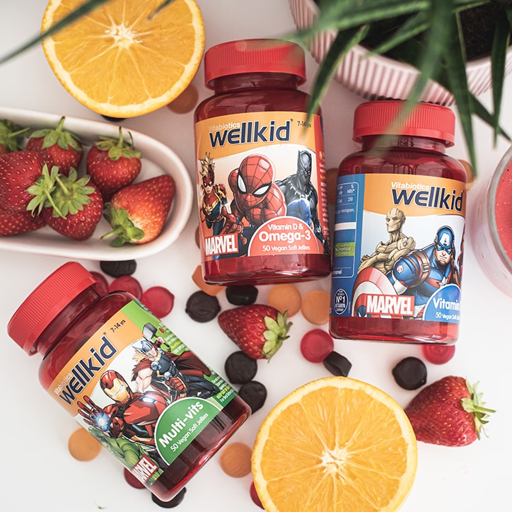 Vitabiotics Wellkid Marvel Vitamin D 7-14 years 50 Vegan Soft Jellies