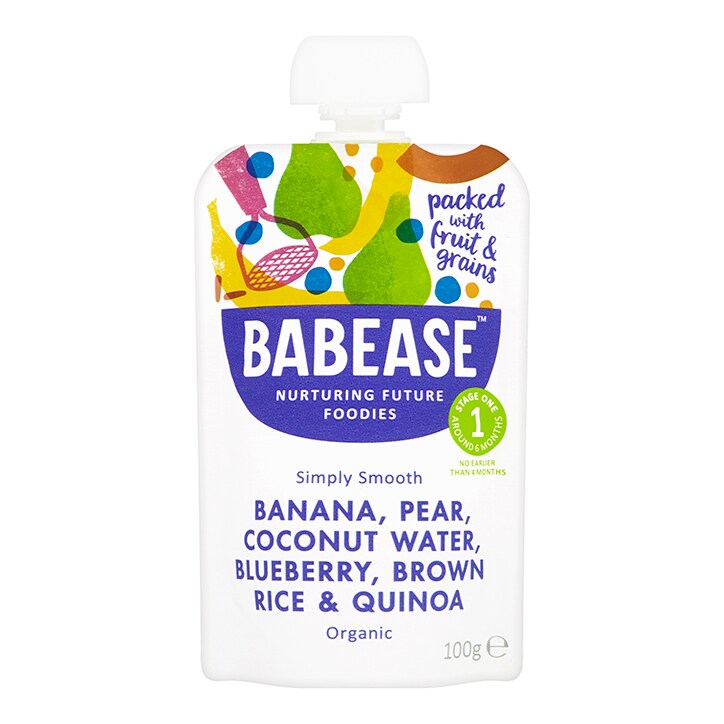 Babease Organic Banana, Pear & Coconut Water 4m+ 100g