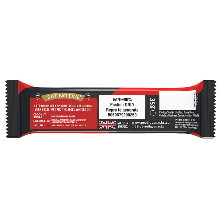 Prodigy Roasted Hazelnut Chocolate Bar 35g image 2