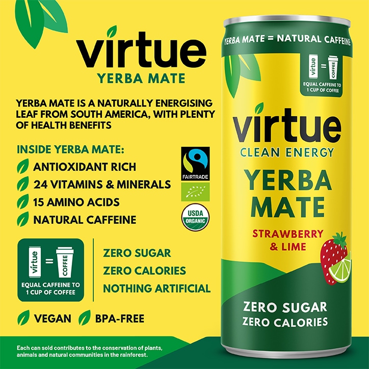 Virtue Yerba Mate Strawberry & Lime 250ml image 2