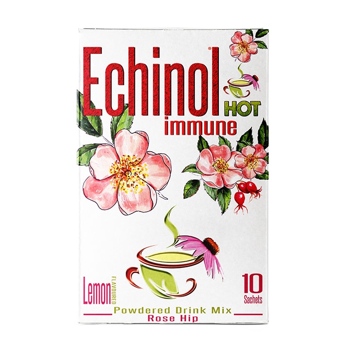 Echinol Hot Immune Powdered Drink Mix Rose Hip Lemon Flavoured 10 Sachets