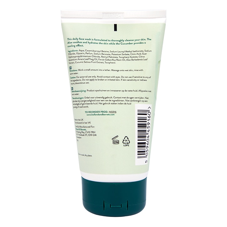 Holland & Barrett Aloe and Cucumber Face Wash image 2