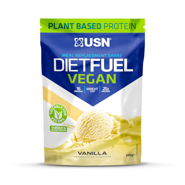 USN Diet Fuel Vegan Meal Replacement Shake Vanilla 880g image 1