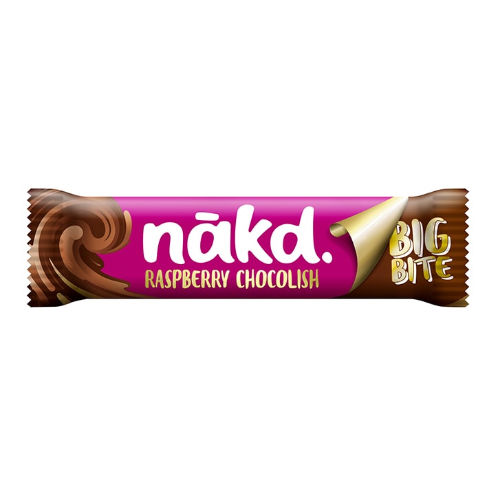 Nakd Raspberry Chocolish Big Bite Fruit, Nut & Cocoa Bar 50g image 1
