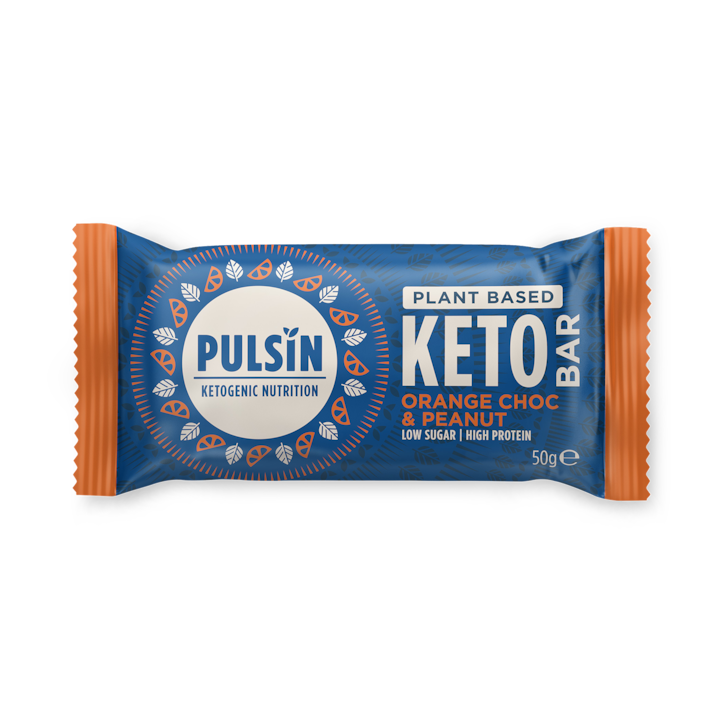 Pulsin Orange Chocolate & Peanut Keto Bar 50g image 1