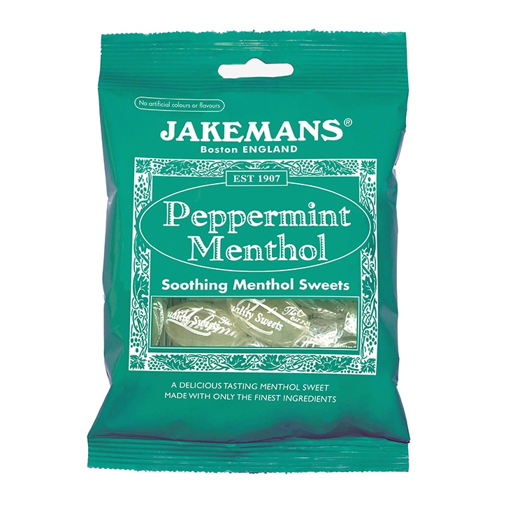 Jakemans Peppermint Soothing Menthol Sweets 100g Bag-1