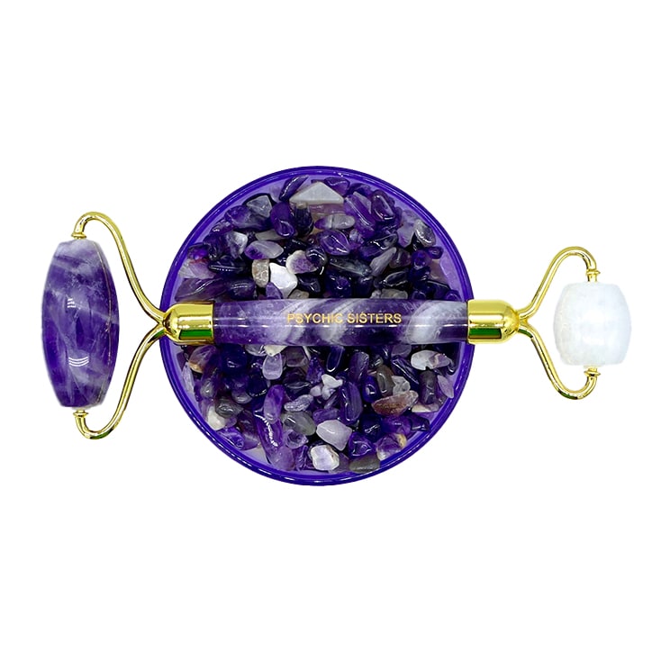 Psychic Sisters Amethyst and Clear Facial Roller-1