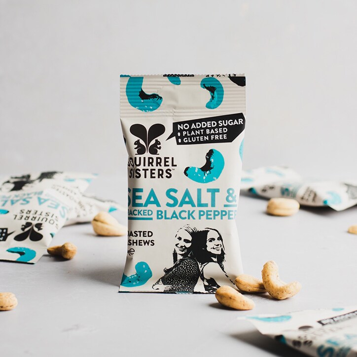 Squirrel Sisters Sea Salt & Black Pepper Cashews 25g image 4