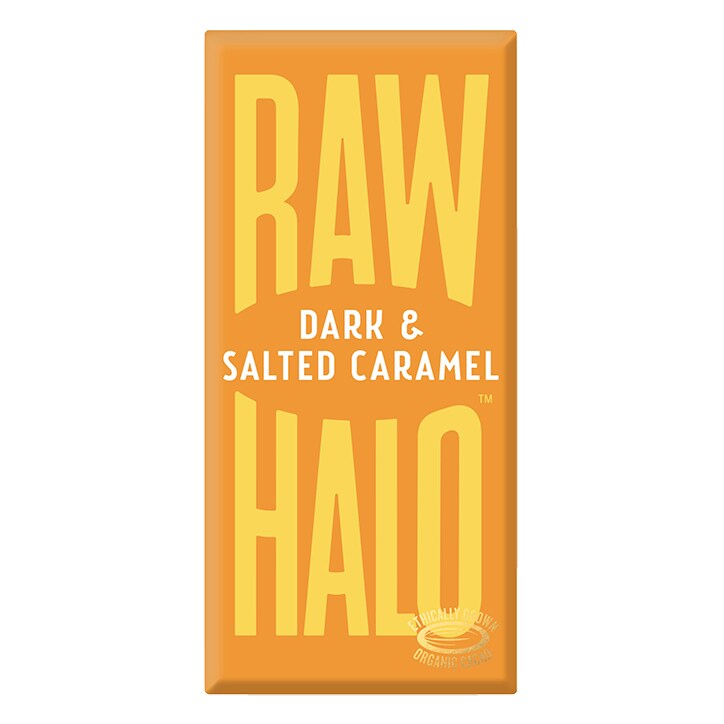 Raw Halo Vegan Dark & Salted Caramel Raw Chocolate 70g image 1