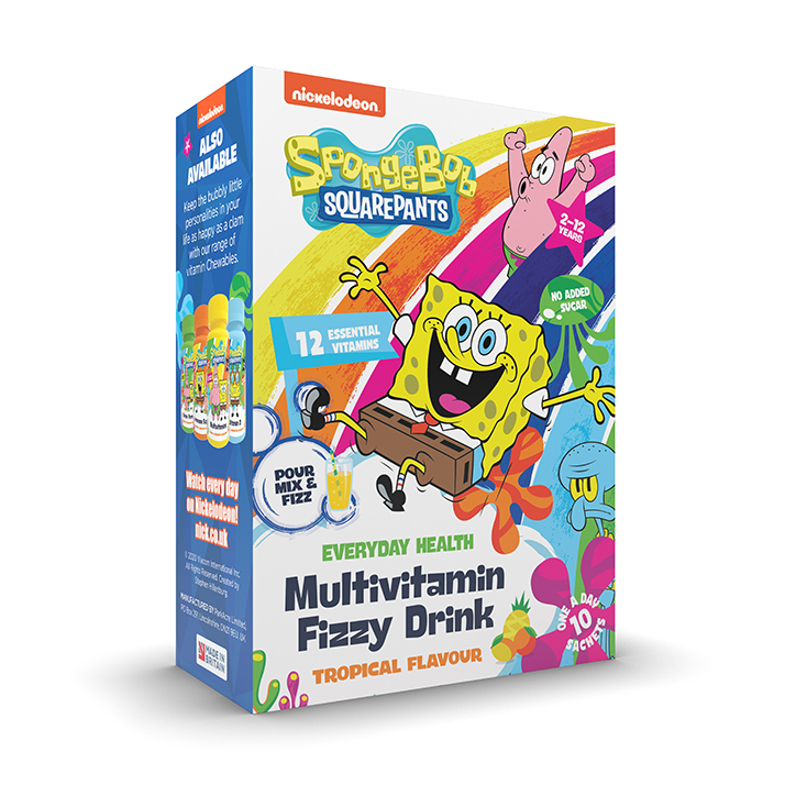 SpongeBob SquarePants Nickelodeon Multivitamin Fizzy Drink Tropical 10 Sachets-3
