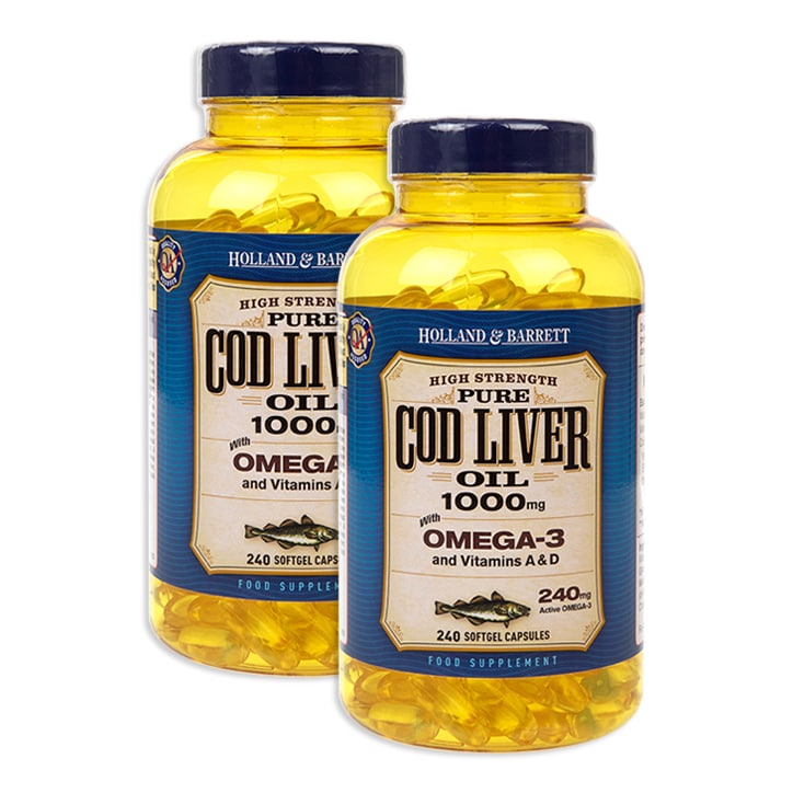 1 Years' Supply of Holland & Barrett Cod Liver Oil 1000mg Capsules Bundle-1