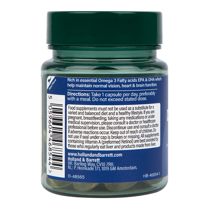 Holland & Barrett Pure Cod Liver Oil 500mg 30 Capsules image 2