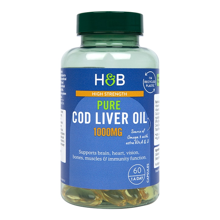 Holland & Barrett Pure Cod Liver Oil 1000mg 60 Capsules-1