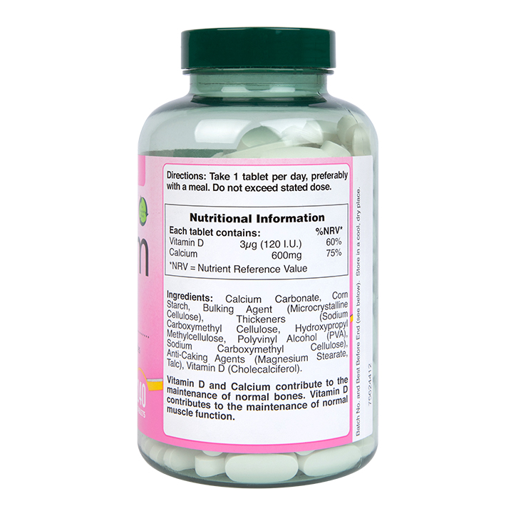 Holland & Barrett Calcium 600mg & Vit D 240 Tablets image 3