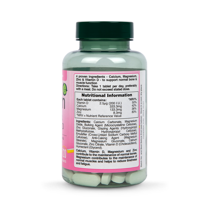 Holland & Barrett Calcium Magnesium Vitamin D & Zinc 120 Tablets image 3