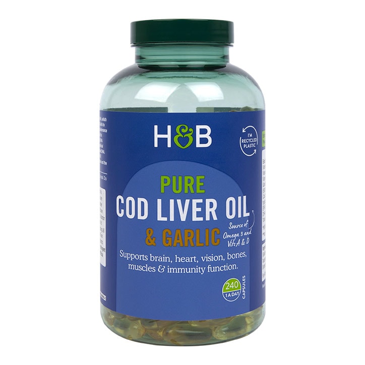 Holland & Barrett Pure Cod Liver Oil & Garlic 240 Capsules