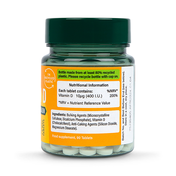 Holland & Barrett Vitamin D 400 I.U. 10ug 90 Tablets image 2