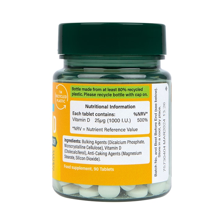 Holland & Barrett Vitamin D3 1000 I.U. 25ug 90 Tablets
