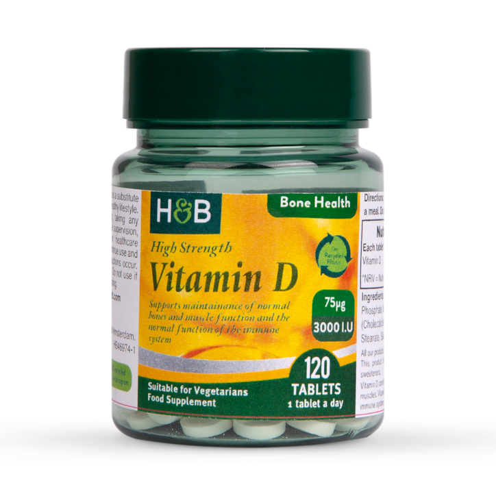 Holland & Barrett Vitamin D 3000 I.U. 75ug 120 Tablets image 1