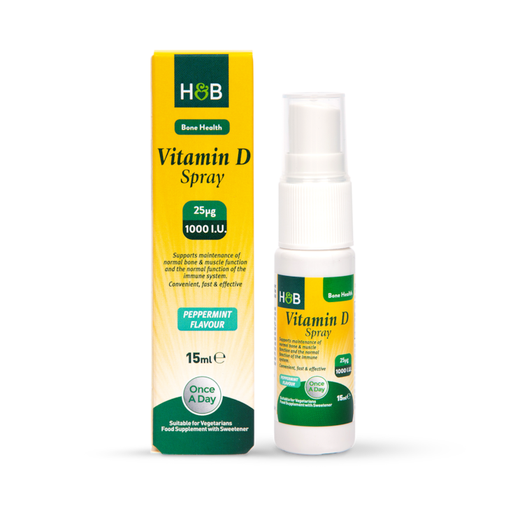 Holland & Barrett Vitamin D Spray 1000 I.U 25ug Peppermint Flavour 15ml image 1