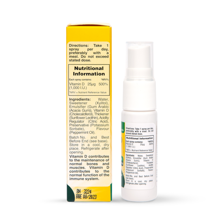 Holland & Barrett Vitamin D Spray 1000 I.U 25ug Peppermint Flavour 15ml image 3