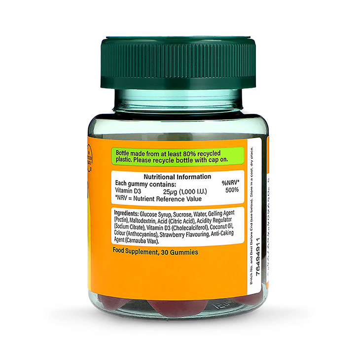 Holland & Barrett Vegetarian Vitamin D 1000 I.U. 25ug 30 Gummies image 2