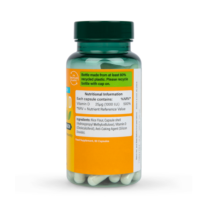 Holland & Barrett Vegan Vitamin D 1000 I.U 25ug 90 Capsules image 3