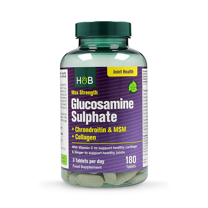 Holland & Barrett Max Strength Glucosamine & Chondroitin 180 Tablets image 1