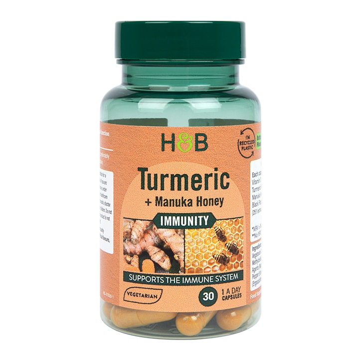 Holland & Barrett Turmeric + Manuka Honey 30 Capsules-1