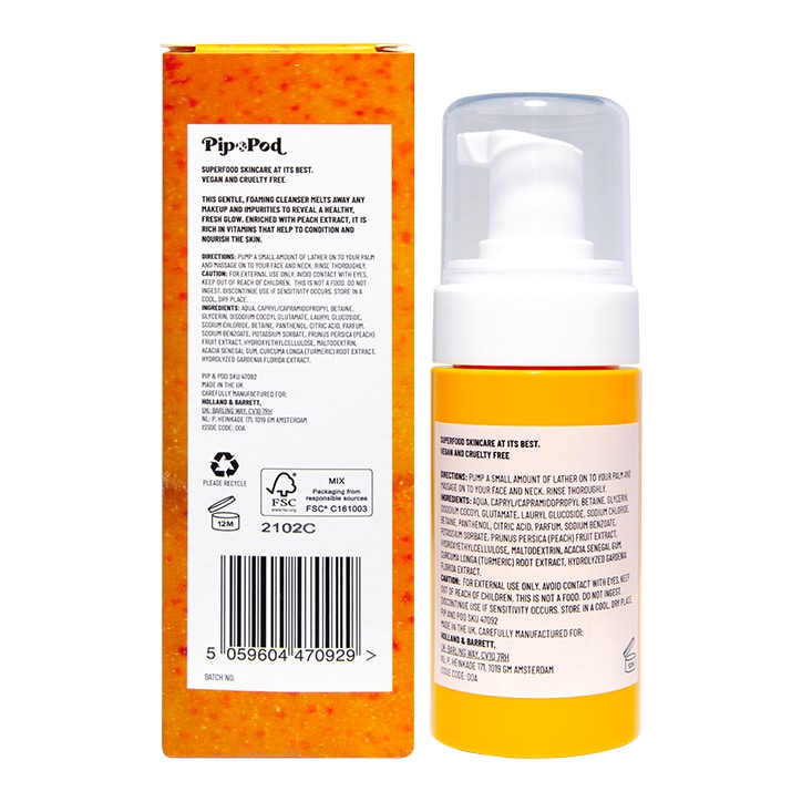 Pip & Pod Peach Foaming Cleanser 100ml image 2